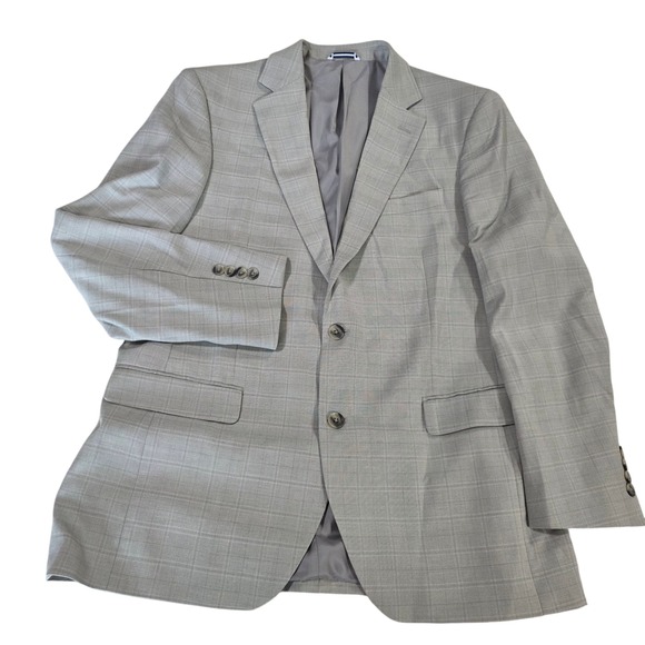 Saddlebred Suit Jacket Mens Gray Size 42R Notch Lapel Classic Formal Wear